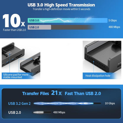 ORICO HCL-2A2C-Pro Aluminum Alloy Dual USB and Dual Type-C Clamp Hub, HCL-2A2C-Pro