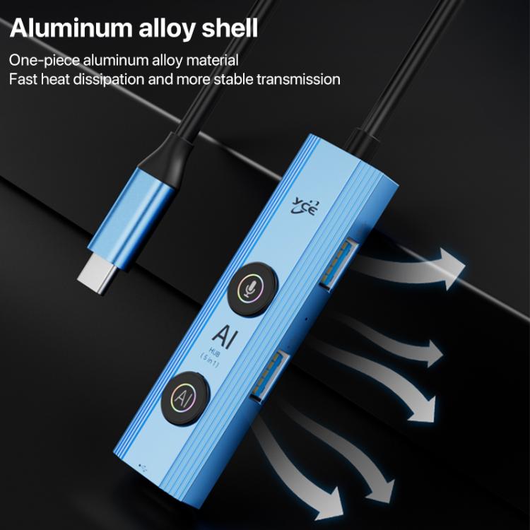 YCE V295 5 in 1 USB-C / Type-C HUB Adapter AI Docking Station, V295