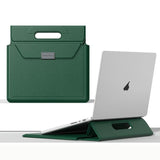 Handle Portable Laptop Briefcase PU Leather Laptop Sleeve with Foldable Stand