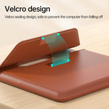 Handle Portable Laptop Briefcase PU Leather Laptop Sleeve with Foldable Stand