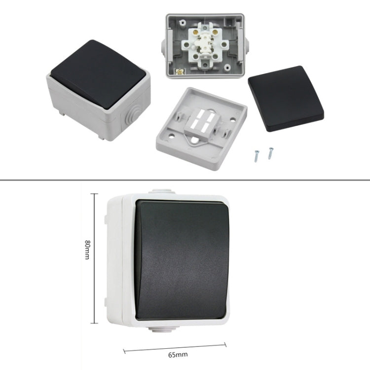 IP44 Waterproof Kitchen Bathroom Single Control Switch, EU Plug