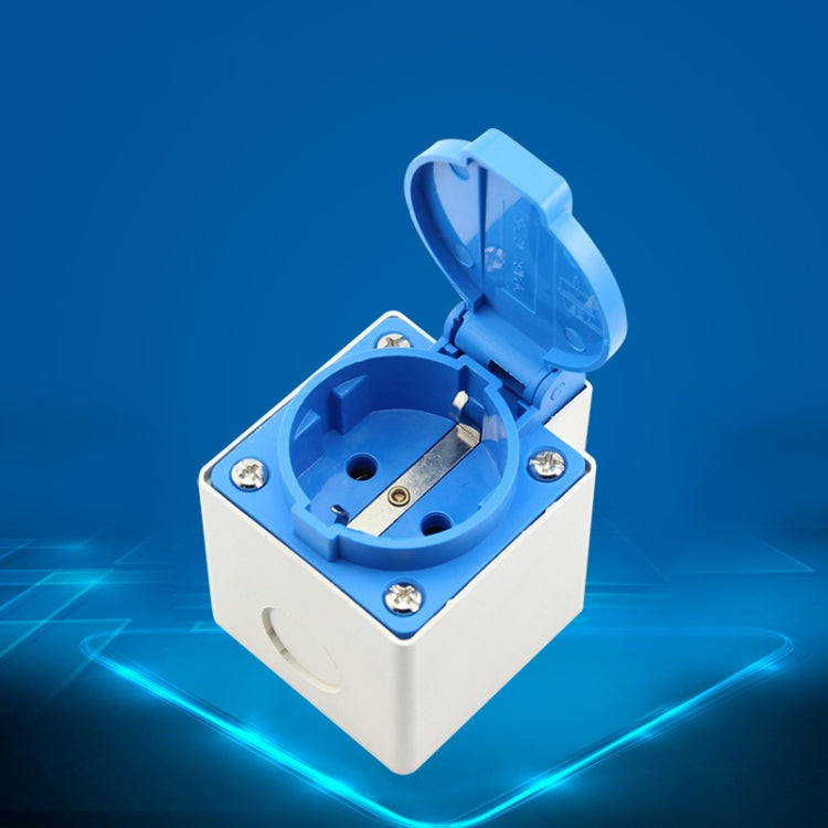 Outdoor IP44 Waterproof Socket with Cover, EU Plug