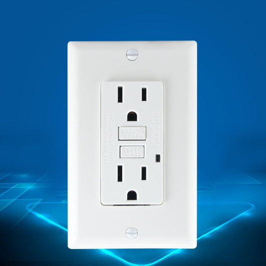 مفتاح مقبس طاقة مزدوج التوصيل للكمبيوتر الشخصي مع USB، قابس أمريكي، مقبس حماية من التسرب UL 20A أبيض مربع، حماية من التسرب 20A