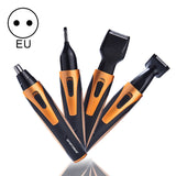 SPORTSMAN 4-in-1 Rechargeable Electric Nose & Ear Hair Trimmer, Beard Shaver, Eyebrow & Face Grooming Kit for Men – EU Plug (Gold)