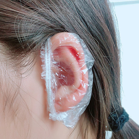 100pcs /Pack Ears Disposable Waterproof Earmuffs Hair Dyeing Bathing Beauty Waterproof Earmuffs(White)