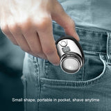 Portable Digital Electric Shaver Mini USB Rechargeable Razor Washable Travel Beard Trimmer for Men (Gradient Blue)