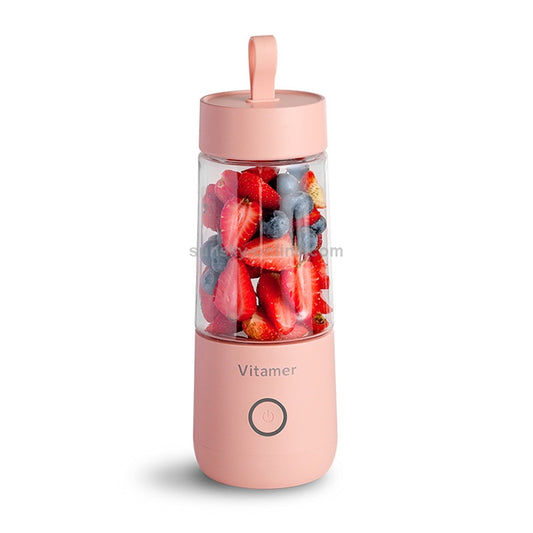 Vitamer USB Mini Portable Juicer Juice Blender Lemon Fruit Squeezers Reamers Bottle (Pink)