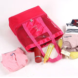 Portable Double Layer Mesh Sport Duffel Beach Picnic Shoulder Storage Bag Handbag