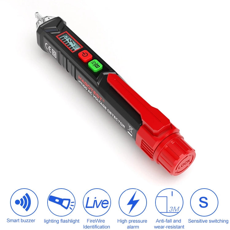 قلم اختبار HABOTEST HT100 بشاشة LCD رقمية عالية الحساسية مع إنذار صوتي وضوئي، HT100