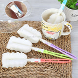 10 PCS Removable Handle Sponge Cleaning Cup Brushes Wash Cup Brush for Glass Milk Bottle / Coffee Cup / Glass Cup (Random Color Delivery)