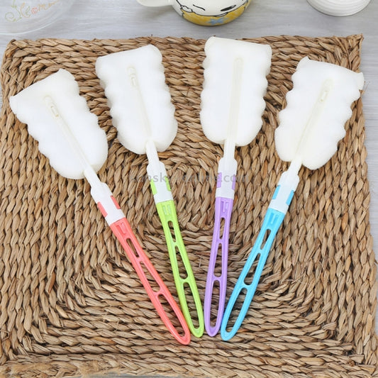 10 PCS Removable Handle Sponge Cleaning Cup Brushes Wash Cup Brush for Glass Milk Bottle / Coffee Cup / Glass Cup (Random Color Delivery)