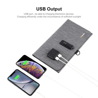 شاحن لوحة الطاقة الشمسية HAWEEL 21 واط فائق النحافة قابل للطي 3 مرات 5 فولت / 3 أمبير مع منفذي USB، يدعم QC3.0 وAFC، فائق النحافة 21 واط