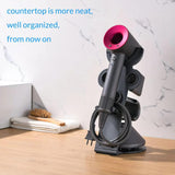 Dyson Supersonic Hair Dryer Desktop Holder Metal Stand with Cable Organizer(Black)