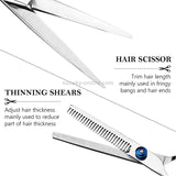 7pcs / Set Professional Hair Cutting Thinning Scissor Hairdressing Flat Shear Scissors Kit