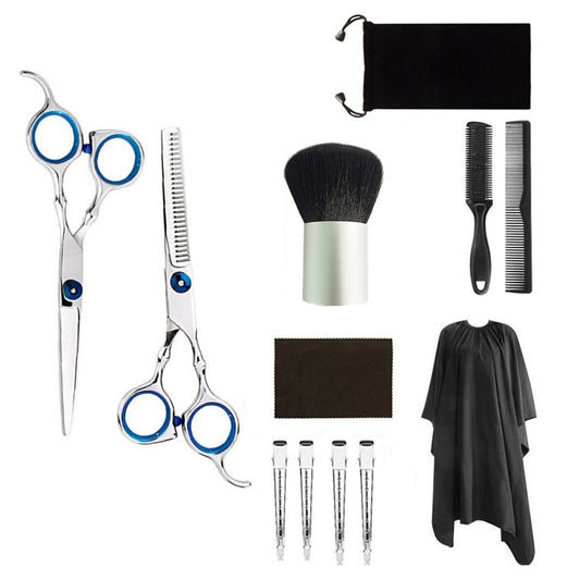 12 Pcs Professional Hair Cutting & Thinning Scissor Set – Hairdressing Flat Shear Barber Kit