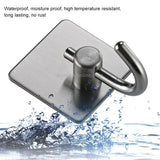 MYD-1038 304 Stainless Steel Sticky Hook Kitchen Bathroom Multi-functional Hole Free Wall Mount Holder