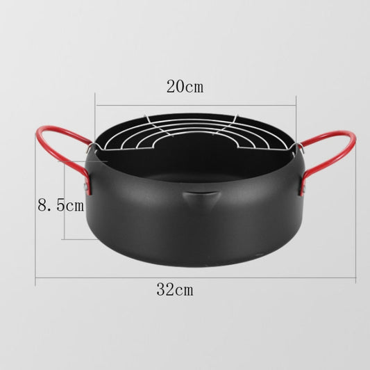 Tempura Hot Pot Household Fryer Pot Non-Stick Pan With Filter Holder, Specification:20cm without Clip