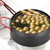 Tempura Hot Pot Household Fryer Pot Non-Stick Pan With Filter Holder, Specification:20cm without Clip
