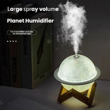 Humidifier USB Large Mist Volume Ambient Light Home Car Aromatherapy Humidifier Decoration Ornament(Moon Planet)