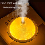 Humidifier USB Large Mist Volume Ambient Light Home Car Aromatherapy Humidifier Decoration Ornament(Moon Planet)