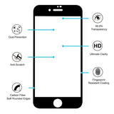 For iPhone 8 / 7 0.26mm 9H Surface Hardness 3D Explosion-proof Full Screen Carbon Fiber Soft Edges Tempered Glass Screen Film, For iPhone 8 / 7