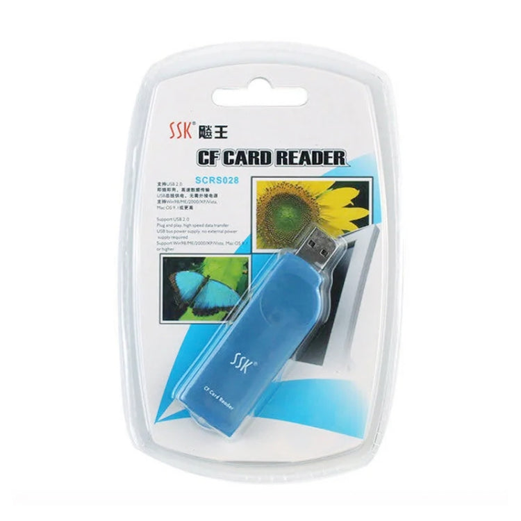 قارئ بطاقات خارجي SSK SCRS028 بمنفذ USB 2.0، يدعم بطاقة CF/MD