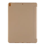 PU Plastic Bottom Case Foldable Deformation Left and Right Flip Leather Case with Three Fold Bracket & Smart Sleep for iPad Air3 2019