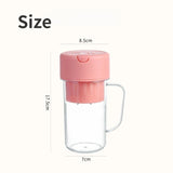 420ml 6 Blades Straw Juice Cup USB Charging Portable Fruit Juicer Smoothie Maker(Pink)