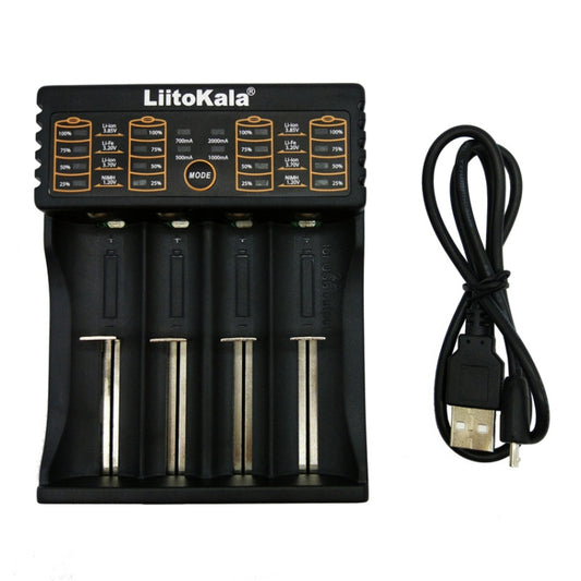 شاحن بطاريات ليثيوم LiitoKala lii-402 4 في 1 لبطاريات ليثيوم أيون IMR 18650، 18490، 18350، 17670، 17500، 16340(RCR123)، 14500، 10440