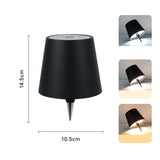 LED Rechargeable Ambient Table Lamp Tri-color Dimmable Wireless Wine Bottle Lamp Bar Light, Size: Aluminum