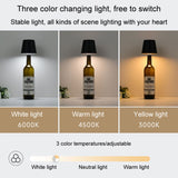 LED Rechargeable Ambient Table Lamp Tri-color Dimmable Wireless Wine Bottle Lamp Bar Light, Size: Aluminum