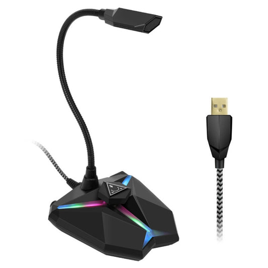 Yanmai G35 Adjustable Angle Omnidirectional Capacitive Gaming Microphone with RGB Colorful Lighting & Pluggable USB Cable, Cable Length: 1.35m, G35