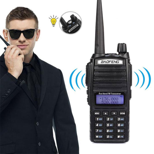 جهاز اتصال لاسلكي محمول باليد BaoFeng UV-82 ثنائي النطاق 5 وات، FM VHF UHF، UV-82