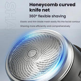 Wood Grain Electric Shaver Rechargeable Men Shaver with 6 Stainless Steel Blades, Waterproof Washable Head & High-Power Motor for Smooth Shaving 2207