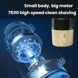 Wood Grain Electric Shaver Rechargeable Men Shaver with 6 Stainless Steel Blades, Waterproof Washable Head & High-Power Motor for Smooth Shaving 2207