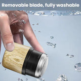 Wood Grain Electric Shaver Rechargeable Men Shaver with 6 Stainless Steel Blades, Waterproof Washable Head & High-Power Motor for Smooth Shaving 2207