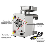 Household Small Automatic Stainless Steel Hot And Cold Oil Press Machine(EU Plug)