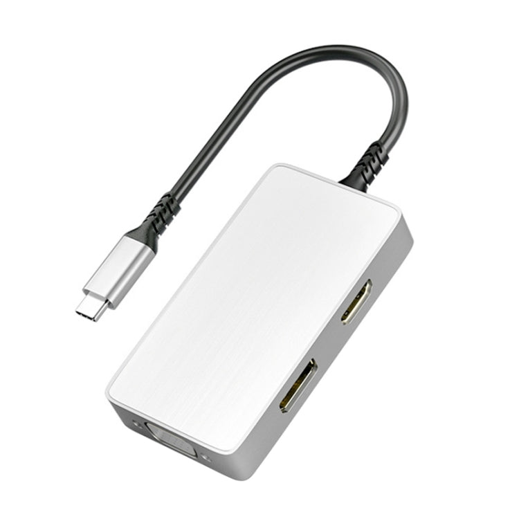 محول موزع متعدد الوظائف 5 في 1 من ULT-unite بمنفذ USB-C / Type-C إلى منفذ صوت 3.5 مم + VGA + DP + HDMI + PD