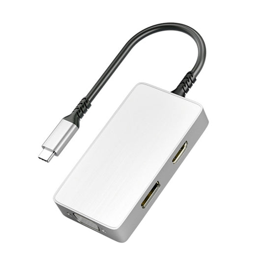 محول موزع متعدد الوظائف 5 في 1 من ULT-unite بمنفذ USB-C / Type-C إلى منفذ صوت 3.5 مم + VGA + DP + HDMI + PD