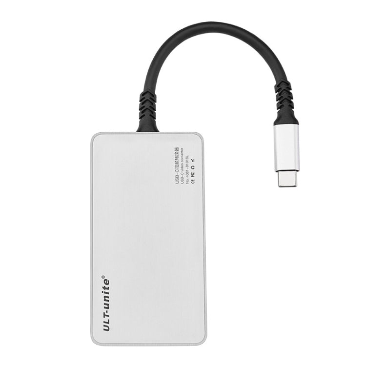 محول موزع متعدد الوظائف 5 في 1 من ULT-unite بمنفذ USB-C / Type-C إلى منفذ صوت 3.5 مم + VGA + DP + HDMI + PD