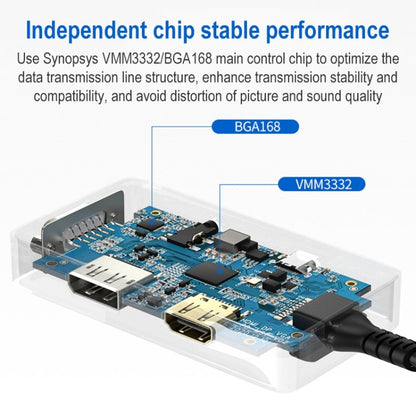 محول موزع متعدد الوظائف 5 في 1 من ULT-unite بمنفذ USB-C / Type-C إلى منفذ صوت 3.5 مم + VGA + DP + HDMI + PD
