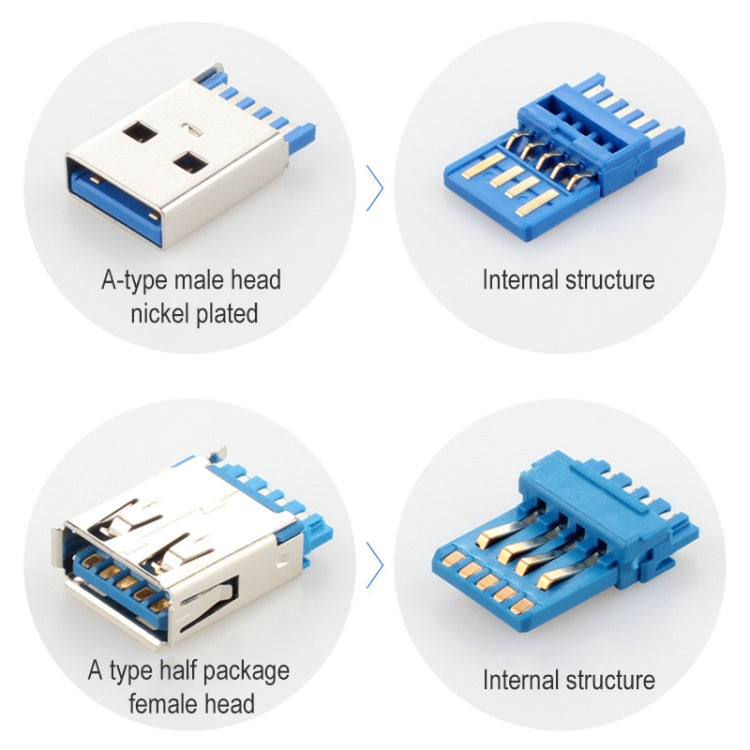 USB 3.0 Male to Female Extension Cable with Screw Nut, Cable Length: 1m, 1m