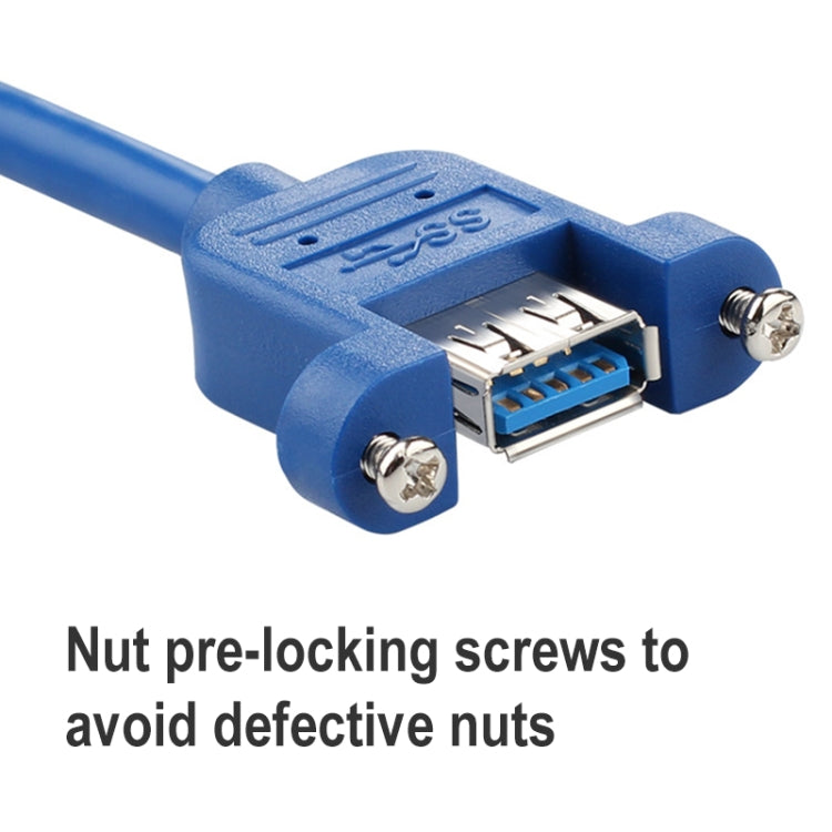 USB 3.0 Male to Female Extension Cable with Screw Nut, Cable Length: 1m, 1m