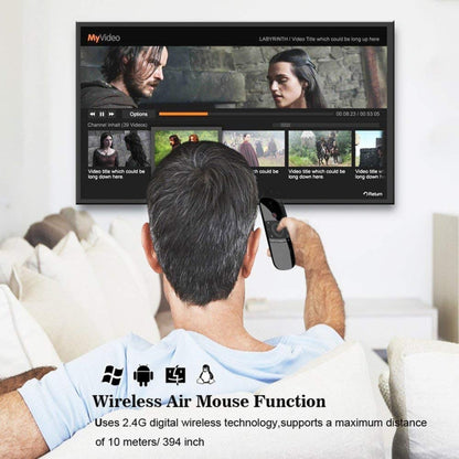 W1 Wireless QWERTY 57-Keys Keyboard 2.4G Air Mouse Remote Controller with LED Indicator for Android TV Box, Mini PC, Smart TV, Projector, HTPC, All-in-one PC / TV, W1