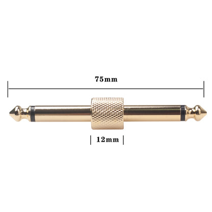 6.35mm Male to Male Guitar Effect Pedal Connector Electric Pedal Board Adapter (Deaurate)