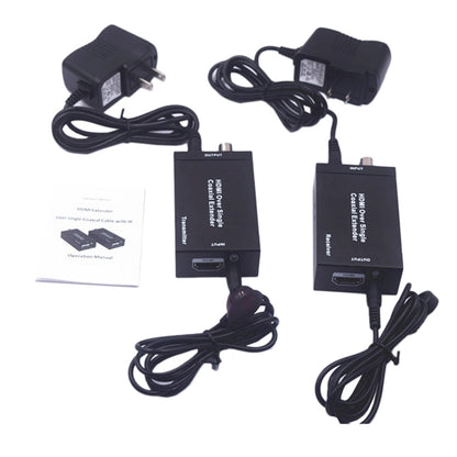 NK-C100IR 1080P HDMI Over Single Coaxial Extender Transmitter + Receiver with IR Coaxial Cable, Signal Range up to 100m