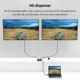 1 into 2 out HDMI 4K HD Video Splitter, with Cable, 1 into 2 out