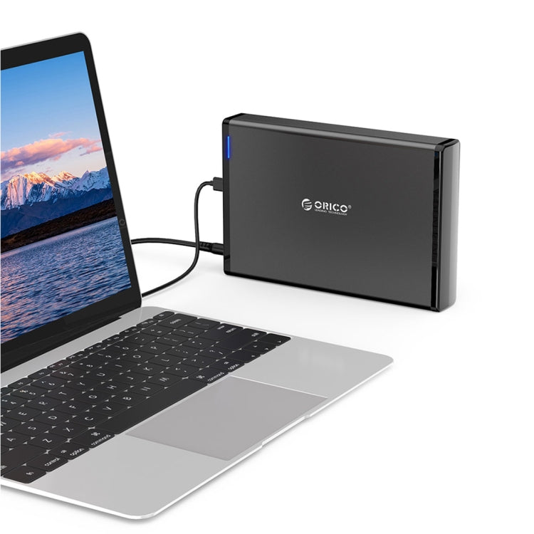 علبة قرص صلب محمول ORICO 7688C3 سعة 8 تيرابايت مقاس 3.5 بوصة بمنفذ USB-C / Type-C مع قاعدة قابلة للفصل، طول الكابل: 1 متر