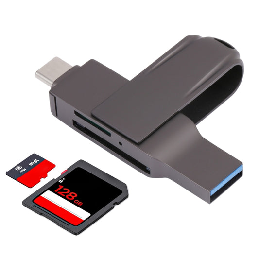 قارئ بطاقات متعدد الوظائف 2 في 1 من USB-C / Type-C إلى USB 3.0