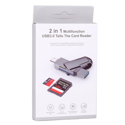قارئ بطاقات متعدد الوظائف 2 في 1 من USB-C / Type-C إلى USB 3.0